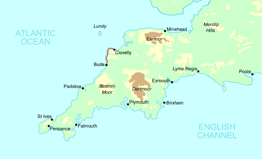 Cornwall's Atlantic Coast North Short Break map
